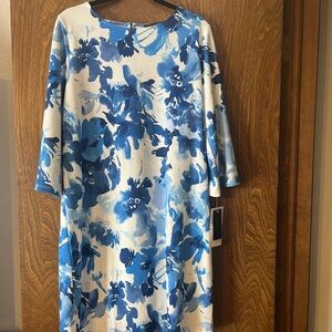 Blue Floral Women's Dress